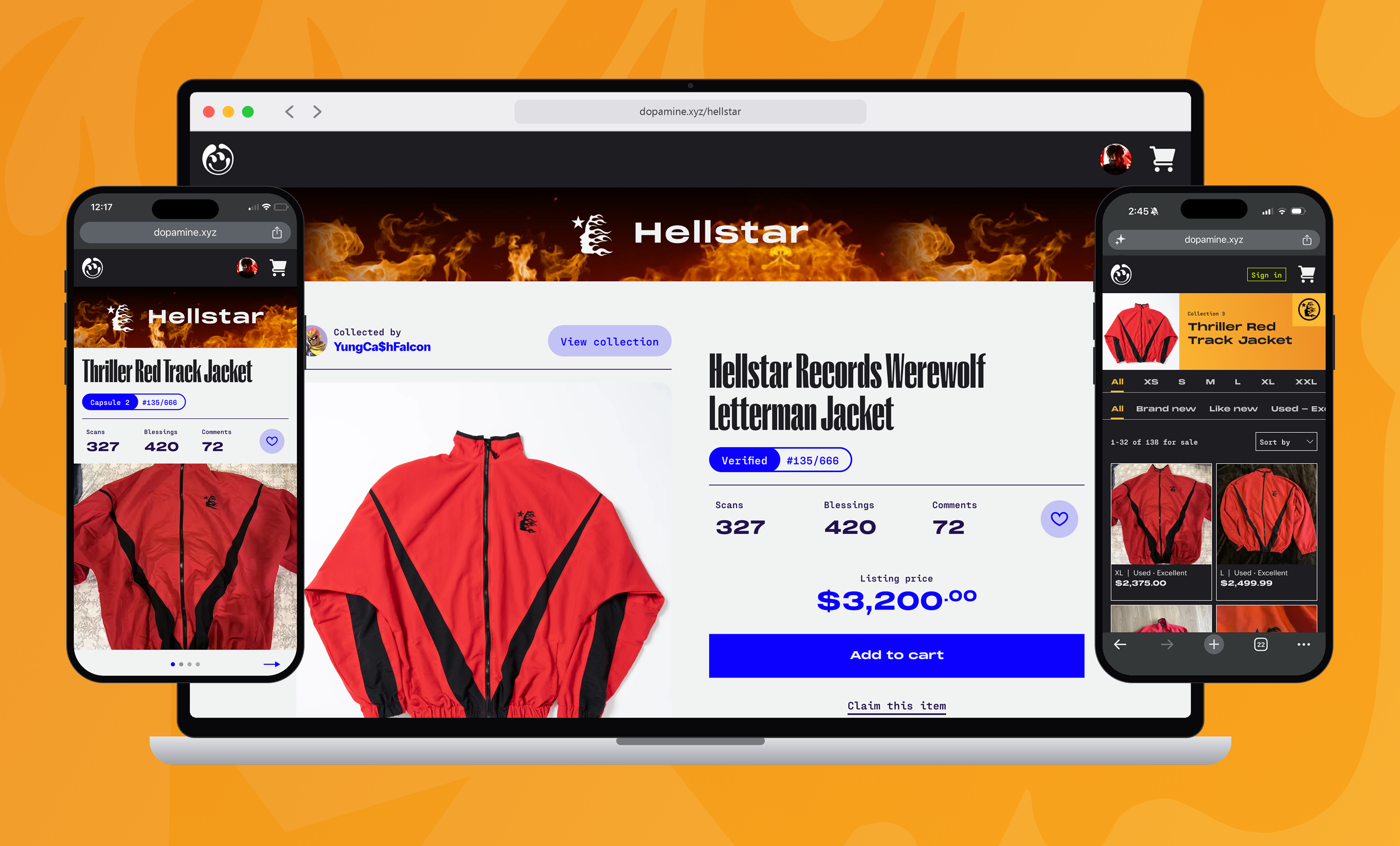 Hellstar storefront across phone and laptop