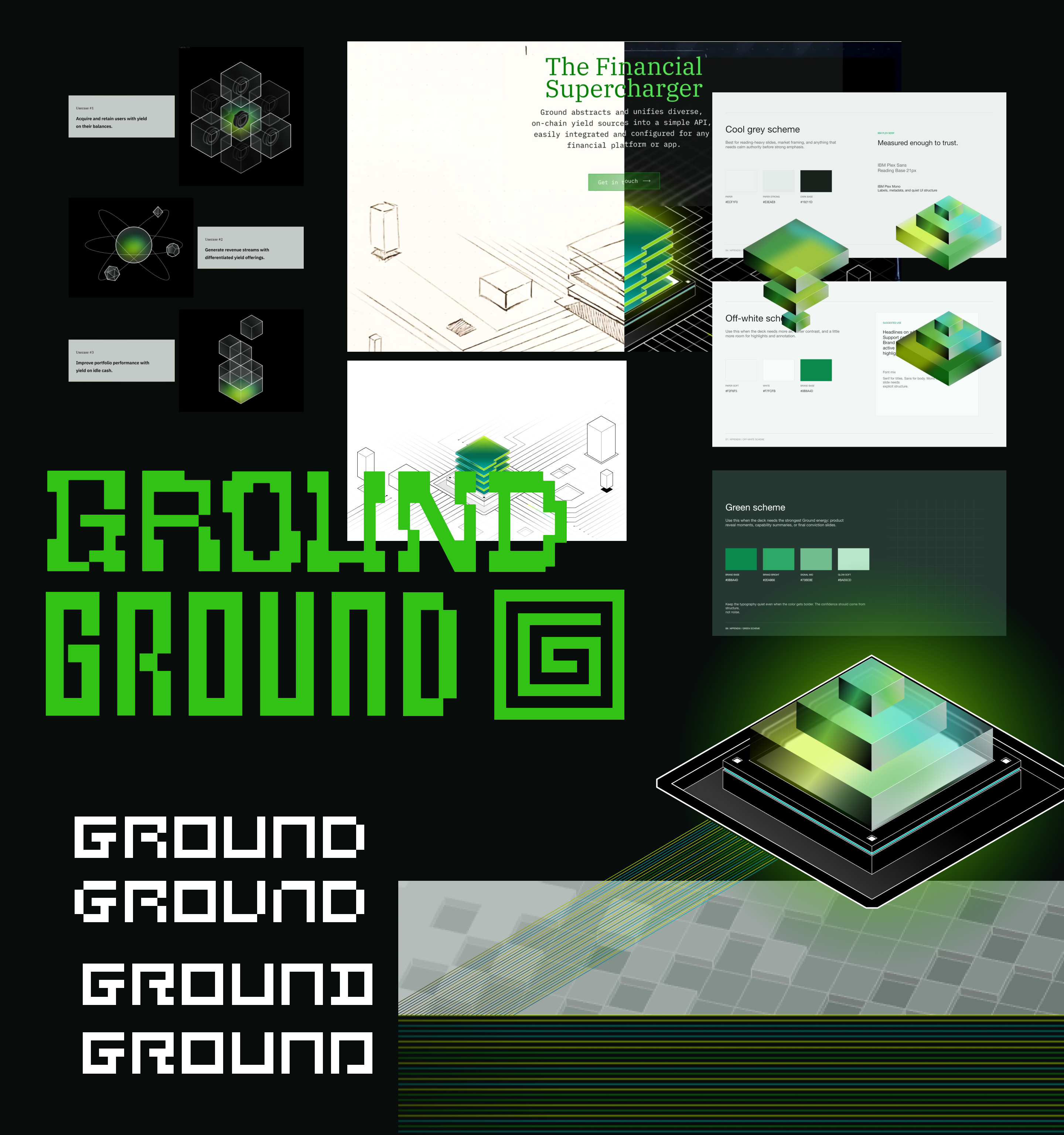Collage of Ground brand and visual exploration