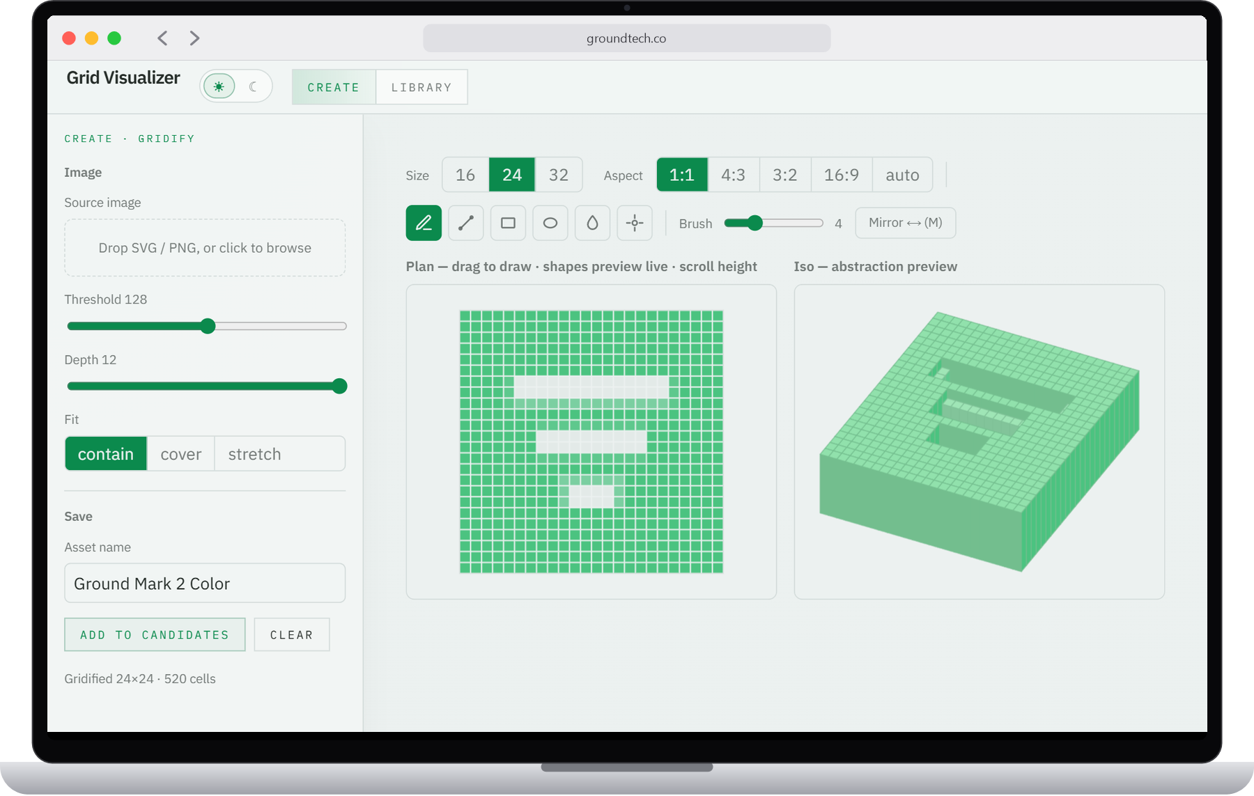 Grid Visualizer tool shown on a laptop